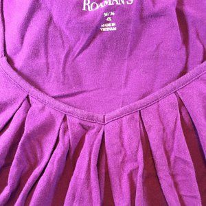 Pleated Purple Casual Tunic 4X